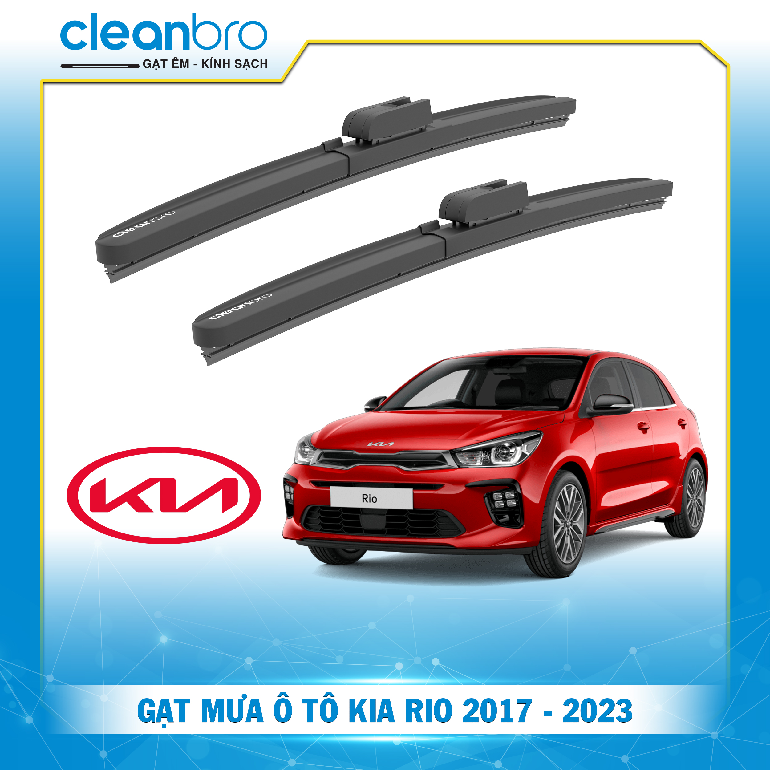 Gạt mưa ô tô hiệu ứng lá sen Kia Rio [2017-2023+]